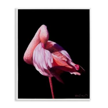 Imagem de Stupell Industries Arte giclée emoldurada cinza flamingo contraste aviário, design por James Corwin, 20 x 16
