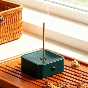 Imagem de Suporte para queimador de incenso geométrico azul marinho cor sólida Zen mesa decoração de altar