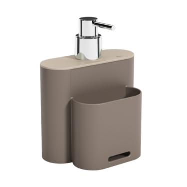 Imagem de Porta Detergente Dispenser com Suporte para Bucha 500 ml Warm Gray e Light Gray Coza