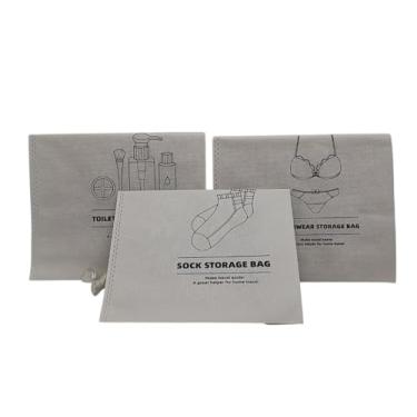 Imagem de Kit 3 Sacos Organizador Para Viagens Para Maquiagem, Calcinhas e Produtos de Beleza, Produto Linha Premium Design Elegante (BEGE)