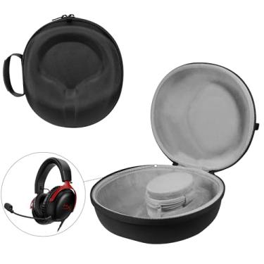 Imagem de Jomwag Estojo rígido organizador de viagem portátil para AirPods Max, para fones de ouvido Sony e Audio-Technica – à prova de choque, proteção impermeável e durável, preto - médio