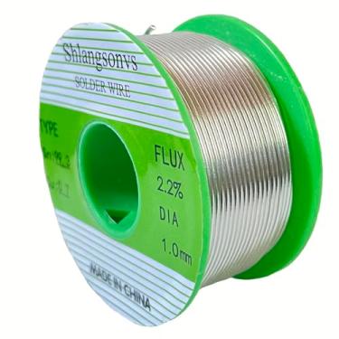 Imagem de Shlangsonvs Fio de solda sem chumbo Sn99.3 Cu0.7 fio de estanho conteúdo de fluxo de núcleo de resina 2,2% fio de solda eletrônica de fluxo (100 g/0,22 lb, calibre de fio 1 mm/0,039 pol.)