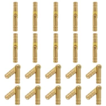Imagem de HOJLKLD 20 peças de dobradiças ocultas de latão de 4 mm, dobradiças pequenas ocultas de ângulo de abertura de 135 graus para caixa de madeira de porta de armário de joias faça você mesmo, dobradiça