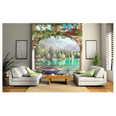Imagem de Papel De Parede Paisagem Digital Arco Barco Dav20 - Você Decora