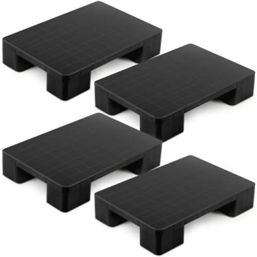 Imagem de Vercraft Palete de plástico de 4 peças para armazenamento de porão fácil empilhamento de paletes de piso leve para sala de piso supermercado armazém de Natal, suporta até 907 kg (58 cm C x 40 cm L x