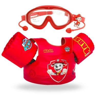 Imagem de Kit Criança Boia e Colete SalvaVidas Óculos Natação Infantil Piscina e