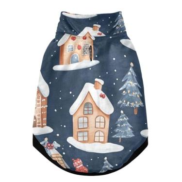 Imagem de SEHANY Casaco de Natal de gengibre para cães pequenos, superquente à prova de vento, jaqueta de inverno macia e aconchegante para animais de estimação para clima frio na neve com coleira para animais