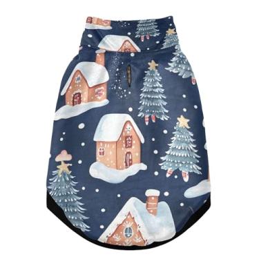 Imagem de SEHANY Casaco de Natal de gengibre para cães pequenos, super quente, à prova de vento, jaqueta de inverno, macia, aconchegante para animais de estimação, moletom para clima frio na neve com furo na