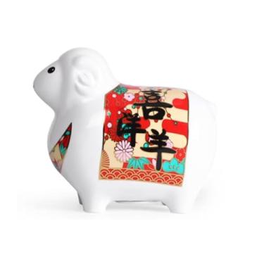 Imagem de Cofrinho de ovelha de cerâmica, presente e lembrança exclusivos, linda caixa de dinheiro econômica para memórias apreciadas (2)