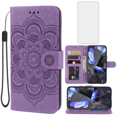Imagem de Bohefo Capa para Pixel 10, capa carteira Pixel10 Pro com protetor de tela de vidro temperado, capa flip de couro mandala, suporte para cartão de crédito, suporte para celular para Google Pixel10 Pro