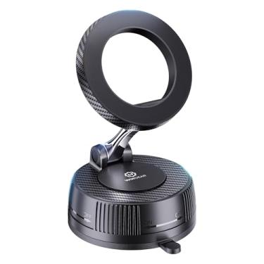 Imagem de WixGear Suporte de celular MagSafe para carro - Suporte de telefone com ventosa de sucção 78 + LBs - Suporte magnético ajustável de 360° para iPhone 17 16 15 14 13 12 Pro Max - Acessório de veículo