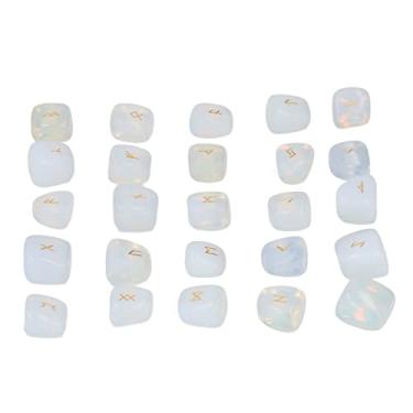Imagem de Naroote 25 Peças Pedras de Runas de Cristal do Alfabeto para Idosos Gravadas Naturais para Meditação de Adivinhação, Pedras de Letras de Mente Pacífica para de PCoket (#13)