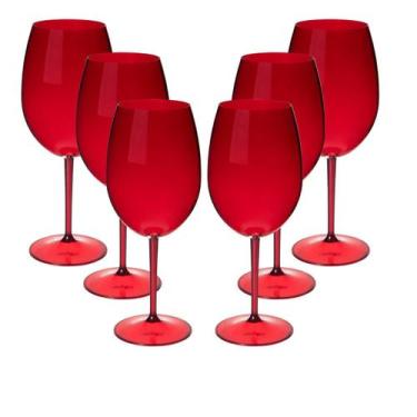 Imagem de Taça De Vinho 600ml Acrílico Cristal 24 Unidades Taças Vinho - NEOPLAS