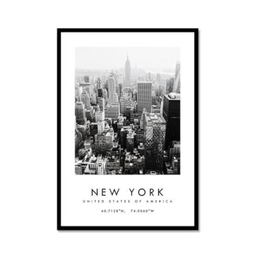 Imagem de Pôster de cidade preto e branco - impressão de viagem Roma Las Vegas Veneza Paris Sydney Amsterdam Amalfi Sanfrancisco Pintura em tela impressões de paisagem da cidade do mundo imagens de parede