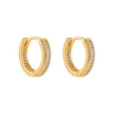 Imagem de Brincos femininos modernos banhados a ouro 18 quilates com strass de cristal para presentes de aniversário