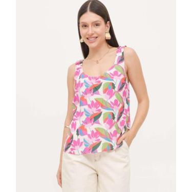 Imagem de Blusa Regata Feminina Estampa Floral Marisa-15542, Bege, GG