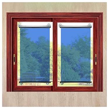 Imagem de uhyOHF 2 peças de persianas de rolo de perspectiva transparente unidirecional com ventosas, persiana de enrolar com controle de calor com bloqueio solar, sem perfuração (única-33 x 150 cm/13 x 39 pol