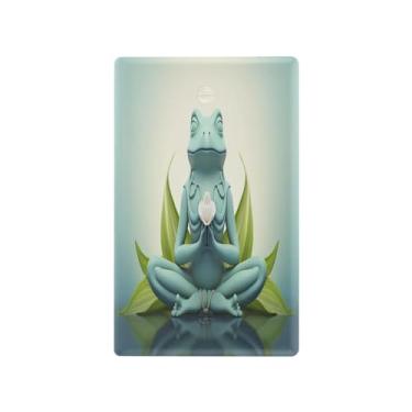Imagem de Wassud A Frog Practicing Yoga Light Switch Cover Plate, Single Toggle Switch Outlet Covers Wall Plate Decorativo Decoração de Casa Sala de Estar Quarto Decorativo