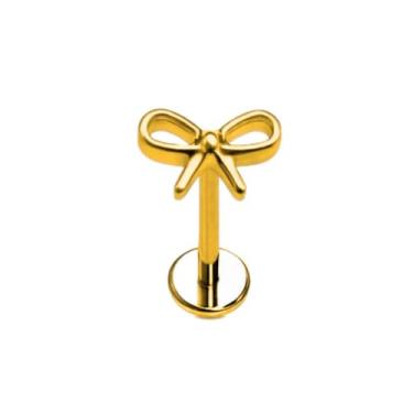 Imagem de Pierced Owl 16GA ASTM F-136 Grau Implante Titânio Rosca Push In Bow Top Flat Back Stud, 8mm Barbell, Metal, Sem Pedra Preciosa