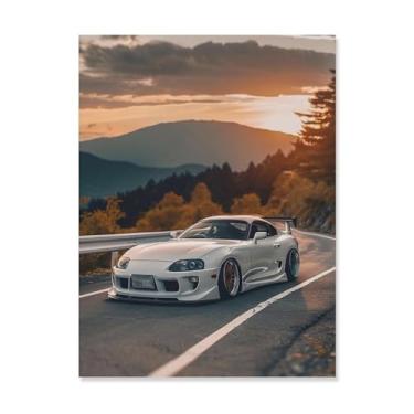 Imagem de HouLaiZhe Carro esportivo japonês Sup Sunrise pôsteres tela estética decoração de sala de parede impressões de parede sala de galeria decoração de parede para quarto sala de estar escritório 18 x 24