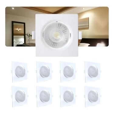 Imagem de Kit 10 Spots LED Quadrado de Embutir 5W Dicroica Móvel Bivolt para Iluminação de Destaque (6500K Luz Fria)