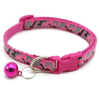 Imagem de Conjunto de coleira e trela rosa choque Xs, coleira com fivela ajustável e coleira para cães pequenos de nylon para Xs XSmall Puppy Dogs Girl Cat Kitten Yorkie Chihuahua, pescoço 19,5-32,5 cm