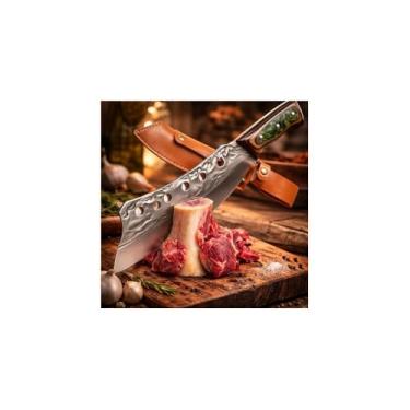 Imagem de CUTELO 7 Polegadas, Aço Inox 420 Solingen, Lâmina 17,7cm, Espessura 3mm, para Cortar Ossos e Alimentos Congelados