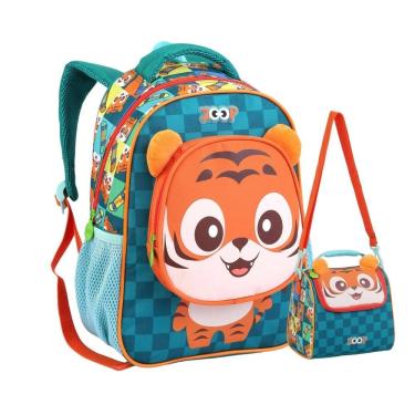 Imagem de Mochila De Costas Tigre Lancheira Térmica Infantil