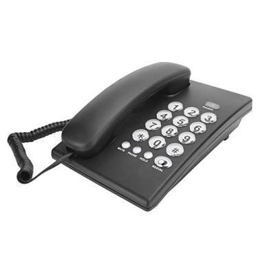 Imagem de KIMISS Telefone Portátil Com Fio KXT504 Com Função Mudo e Flash para Casa, Escritório e Hotel - Design Simples, Rediscagem do último Número, Material ABS Preto