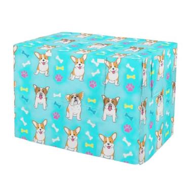 Imagem de Capa de caixa azul respirável para cães ossos de tela painéis de janela para donos de animais de estimação pequena