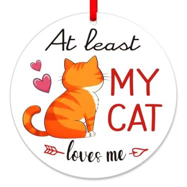 Imagem de Enfeite de acrílico dos namorados dupla face com fita - presente para ele, ela, namorado, namorada e amante de gatos