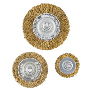 Imagem de Escova de Aço Redonda 1/4"" com 3 Peças - 7GJ - EDA