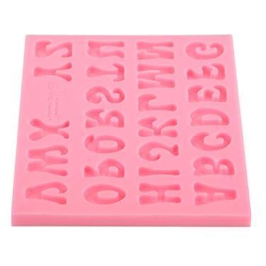 Imagem de Generic Molde de Silicone Alfabeto Rosa Fácil de Usar para Chocolate Artesanal, Doces, Sabonete 4,9 X 4,1 Polegadas