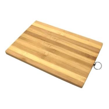 Imagem de Tábua de Corte em Bambu Natural para Carnes com Suporte de Parede, Ecológica, Durável e Antibacteriana