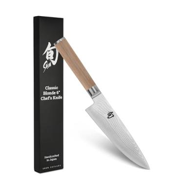 Imagem de Shun Faca clássica de cozinheiro louro 15,2 cm, lâmina pequena, ágil, ideal para preparação de alimentos completa, faca japonesa autêntica feita à mão, faca de cozinheiro profissional