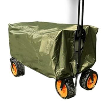 Imagem de BAHULA Capa de vagão de jardim, capa dobrável para uso externo, tecido Oxford 210D impermeável, serve na maioria dos carrinhos de carroça, verde, 97 x 61 x 56 cm