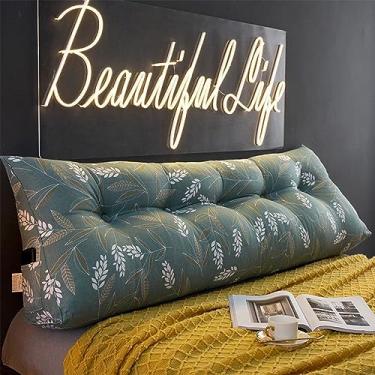 Imagem de BAGASI Almofada grande de leitura, almofada de cabeceira de veludo, encosto triangular, descanso de cama, cama, beliche, dormitório, suporte para as costas com capa removível, C, 200 x 50 x 20 cm