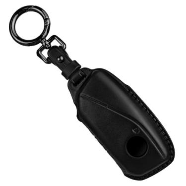 Imagem de Tukellen Capa de chaveiro de couro BMW compatível com BMW Série 5/7 IX I5 M60 X5 X7 X7 X6 I7 (preto)