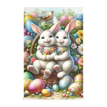 Imagem de Joisal Toalhas de prato sálvia para cozinha decorativas coelhinhos da Páscoa cesta primavera bonito chá toalha de mão pano de limpeza fino secagem rápida 45 x 71 cm, 1 pacote