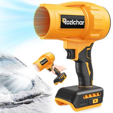 Imagem de Rozlchar Soprador de folhas sem fio compatível com baterias DeWALT 20V (sem bateria), soprador de jato turbo portátil de velocidade variável de 125 MPH 430-CFM com motor sem escova, limpador portátil