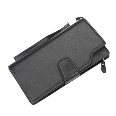 Imagem de Carteiras masculinas bolsa longa carteira masculina embreagem couro PU zíperes carteira masculina carteira de negócios bolsa de moedas (cor: tamanho A: tamanho único)