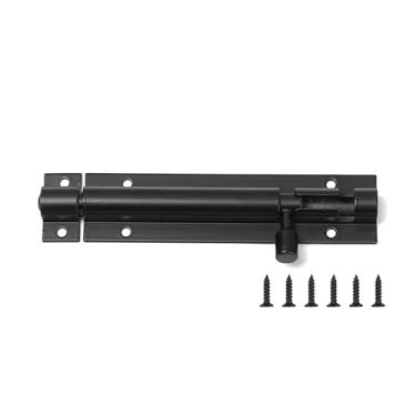 Imagem de Trava de porta de liga de alumínio de 2/3/4/5/6/20.3 cm para trava de trava de janela de torre de parafuso 1 peça (preto, 5 cm)