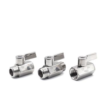 Imagem de 1 peça válvula de esfera de aço inoxidável 304 1/8 1/4 3/8 1/2 3/4 NPT rosca macho fêmea óleo de água válvula de esfera de 2 vias Homebrew (1/20.3 cm, NPT_FEMININA X FÊMEA)