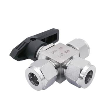 Imagem de Compatível com 3/4/6/8/10/12-20 mm 1/20.3 cm 1/10.2 cm 3/20.3 cm 1/20.3 cm tubo OD Tee L-Port válvula de esfera de compressão 304 água inoxidável gás óleo (12 mm)