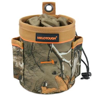 Imagem de MELOTOUGH Mini bolsa de unhas e parafusos com fecho de cordão | Bolsa de ferramentas de encaixe de 13 x 15 x 15 cm, bolsa de cinto para carpinteiros e eletricistas | Bolsos laterais abertos | Bolsa de