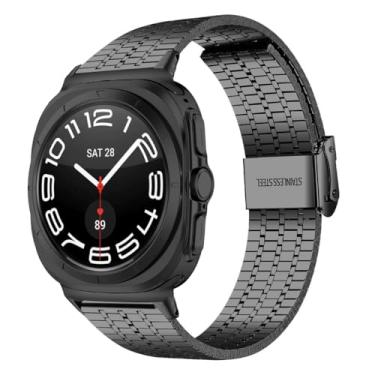 Imagem de ANZOAT Pulseira masculina e feminina para Galaxy Watch Ultra de 47 mm Business de aço inoxidável para Galaxy Watch Ultra 47 mm