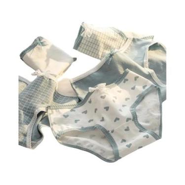 Imagem de Calcinhas De Algodão Femininas Fofas Com Estampa De Coração, 5 Peças/L