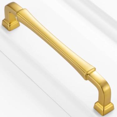 Imagem de BEROSSA Pacote com 10 puxadores de armário de ouro escovado de 12 cm puxadores de armário dourados puxadores de gaveta de ouro 3175 ferragens de armário para armários de cozinha, gavetas de quarto