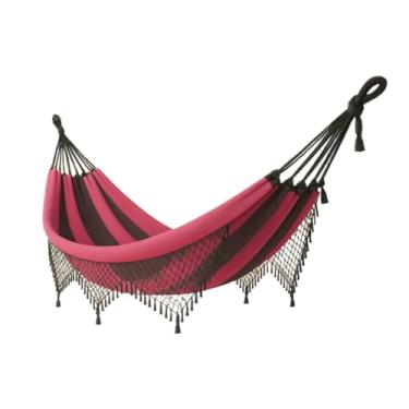 Imagem de Rede De Descanso Casal Grande Modelo rede de descanso casal king grande reforcada (Rosa com Preto)