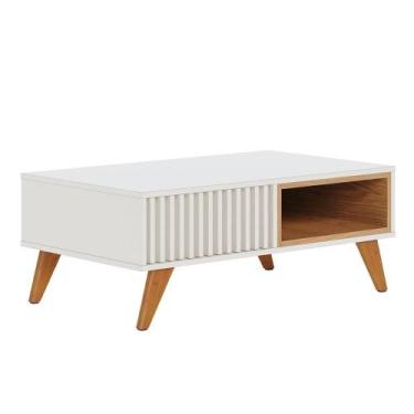 Imagem de Mesa De Centro Para Sala De Estar 01 Nicho Delta C04 Freijó Off White 